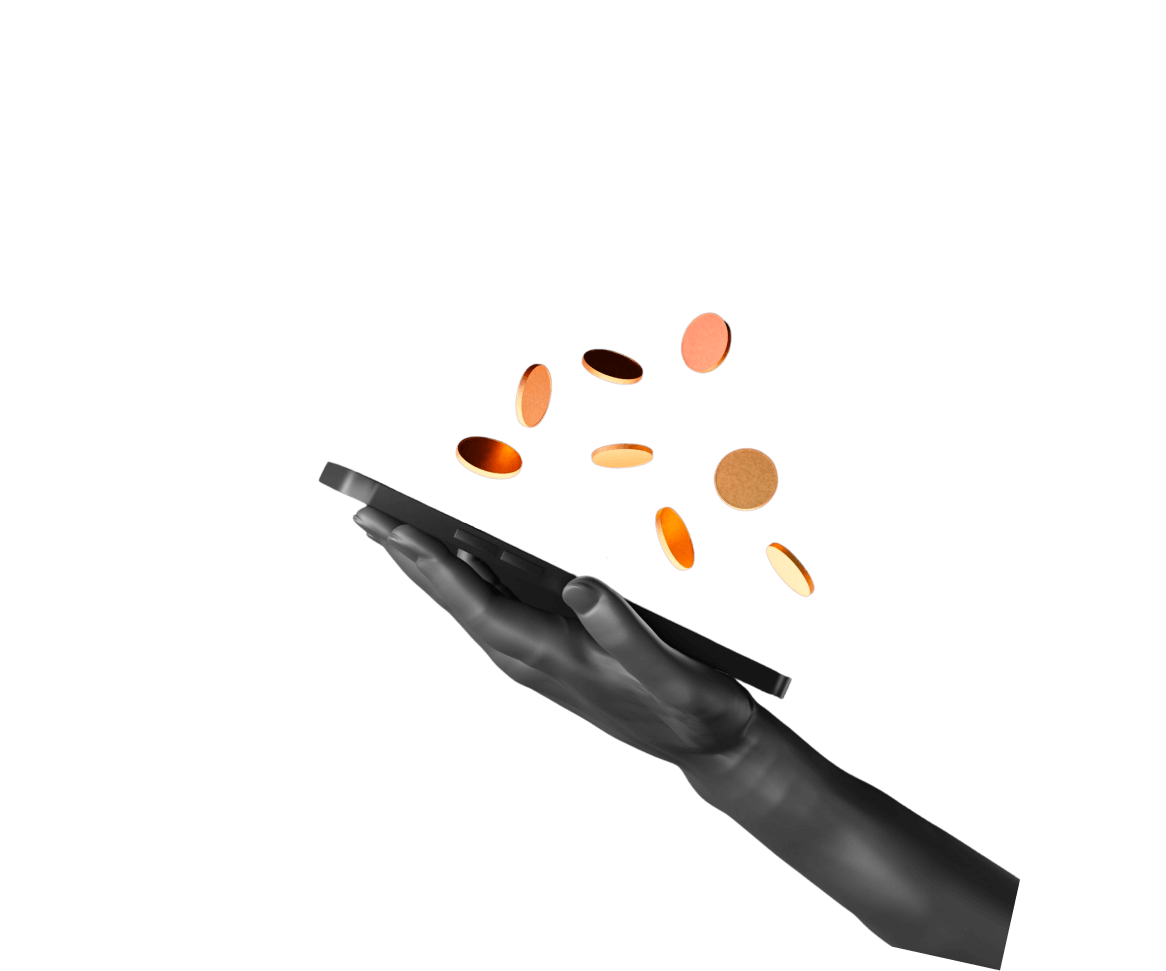 Hand with coins